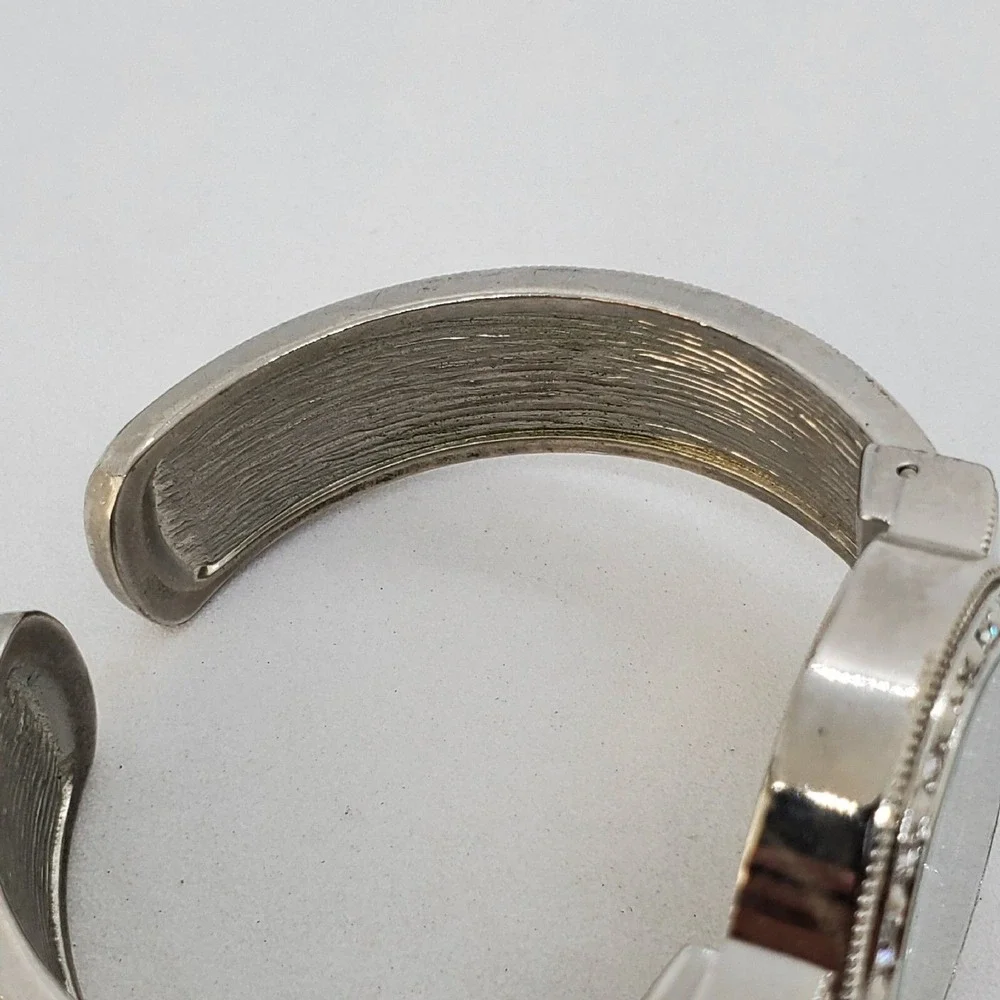 Women's Cuff Bracelet Watch Silver Yellow Tone Bracelet 5.75